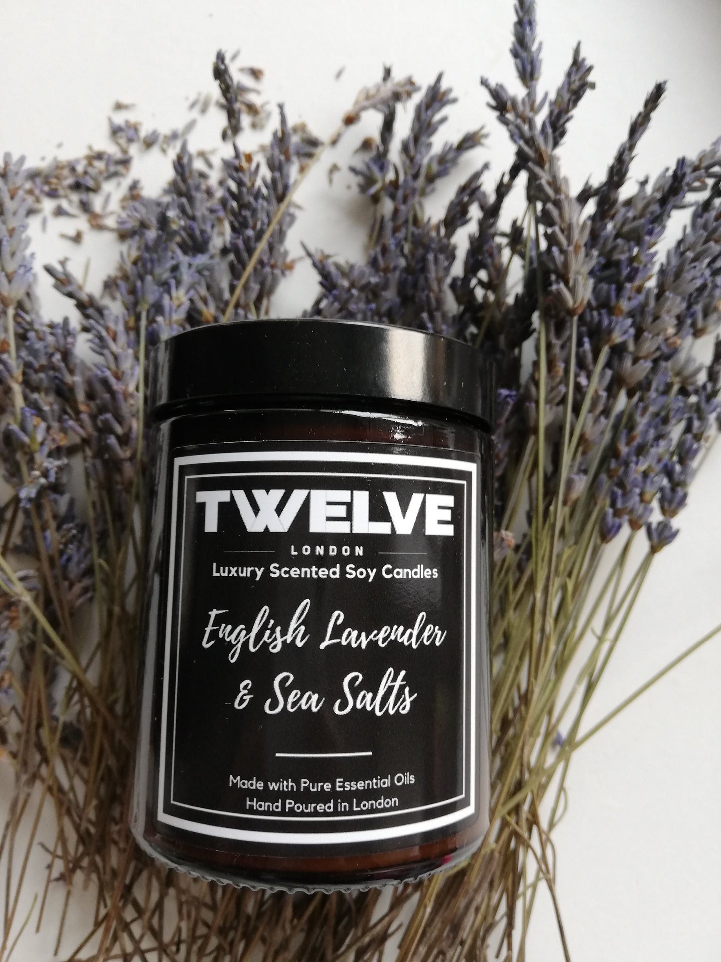 English Lavender & Sea Salt Essential Oil Soy Wax Candle, 150g